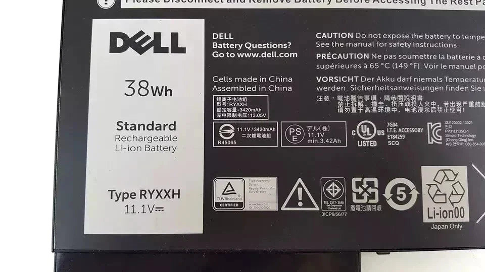 DELL  5TFCY 05TFCY  9P4D2 RYXXH 09P402 R5MD0 - RYXXH Genuine Original Laptop Notebook Battery ( 1 Yr Warranty )