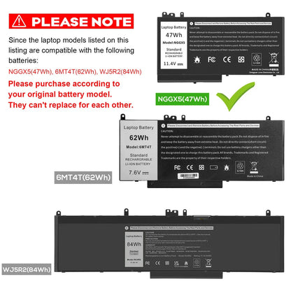 DELL Latitude E5470 - NGGX5 Genuine Original  Laptop Notebook Battery ( 1 Yr Warranty )