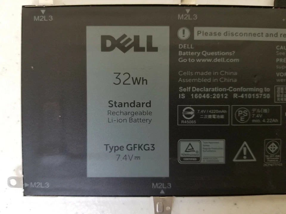 DELL 0GFKG3 0VN25R T16G T16G001 VN25R WH96V - GFKG3 Genuine Original Laptop Notebook Battery ( 1 Yr Warranty )