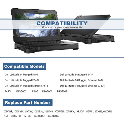 DELL P45G001 09FN4 XRJDF 05XT3V 04XKN5 F9M2V - X8VWF Genuine Original Laptop Notebook Battery ( 1 Yr Warranty )