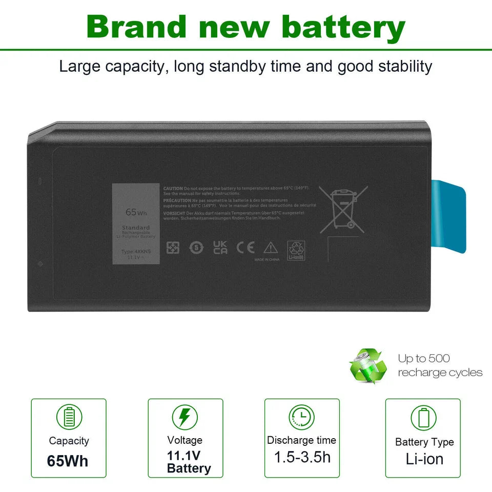 DELL LATITUDE 14 RUGGED EXTREME 7414
- 4XKN5 Genuine Original Laptop Notebook Battery( 1 Yr Warranty )