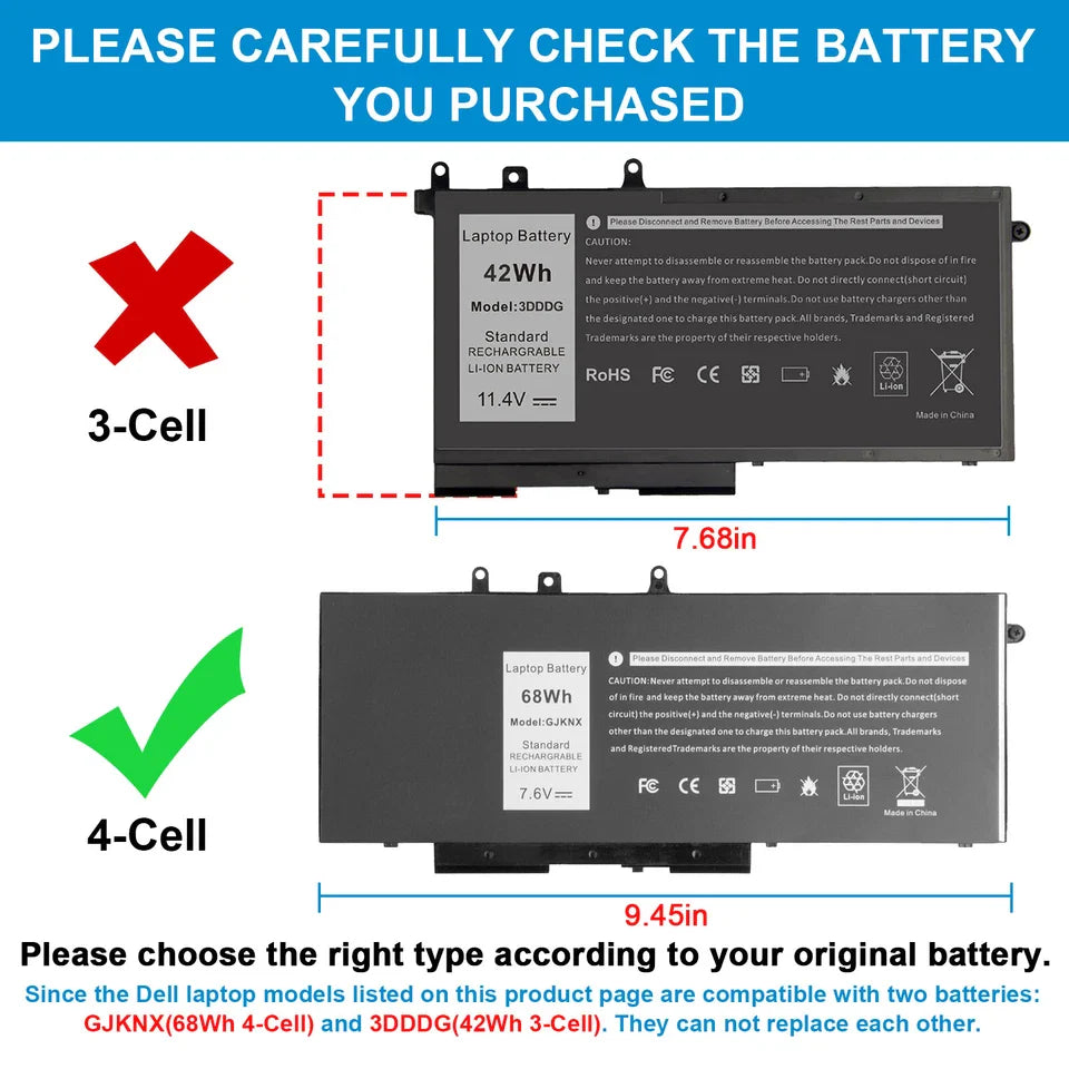 DELL Latitude 5491 - GJKNX Genuine Original  Laptop Notebook Battery ( 1 Yr Warranty )