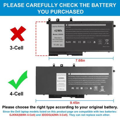 DELL Latitude 5491 - GJKNX Genuine Original  Laptop Notebook Battery ( 1 Yr Warranty )