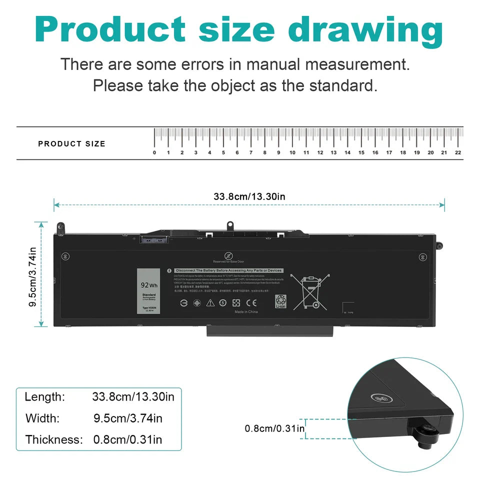 DELL Precision 3530 - VG93N Genuine Original  Laptop Notebook Battery ( 1 Yr Warranty )