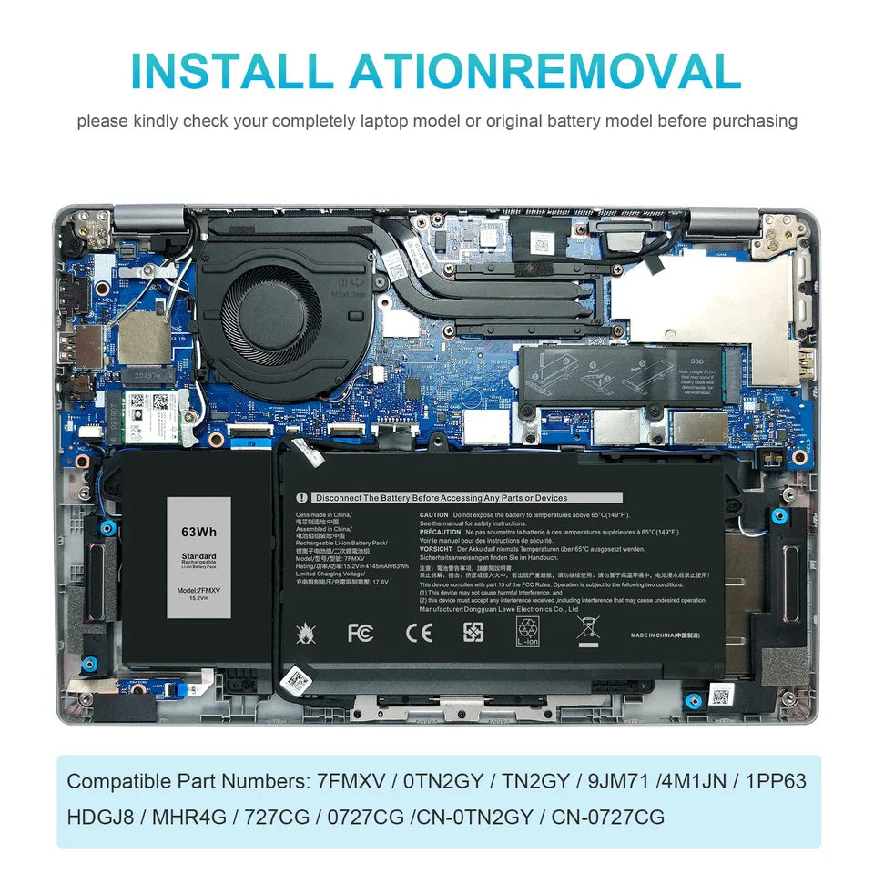 DELL P135G - 7FMXV Genuine Original  Laptop Notebook Battery ( 1 Yr Warranty )