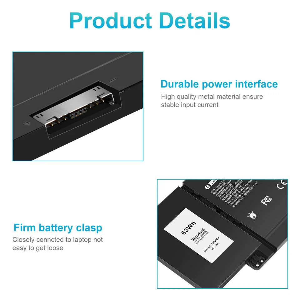 DELL P135G - 7FMXV Genuine Original  Laptop Notebook Battery ( 1 Yr Warranty )