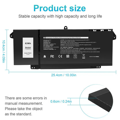 DELL P135G001 - 7FMXV Genuine Original  Laptop Notebook Battery ( 1 Yr Warranty )