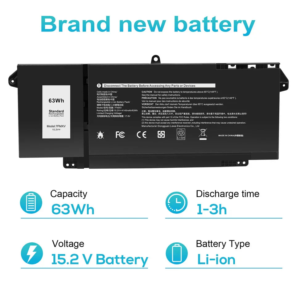 DELL P135G001 - 7FMXV Genuine Original  Laptop Notebook Battery ( 1 Yr Warranty )