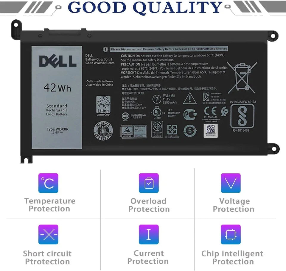 DELL Latitude 3390 - WDXOR Genuine Original Laptop Notebook Battery ( 1 Yr Warranty )