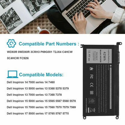 DELL Inspiron 14 5468 - WDXOR Genuine Original Laptop Notebook Battery ( 1 Yr Warranty )