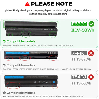 DELL Latitude E6320 - 6 Cell FRR0G Genuine Original  Laptop Notebook Battery( 1 Yr Warranty )