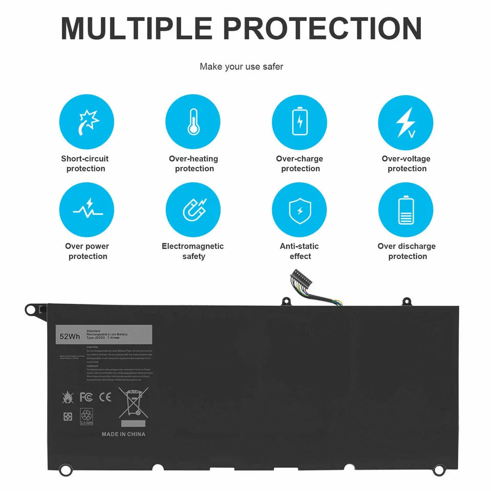 DELL 5K9CP 0N7T6 RWT1R P54G001 JHXPY53 - JD25G Genuine Original Laptop Notebook Battery ( 1 Yr Warranty )