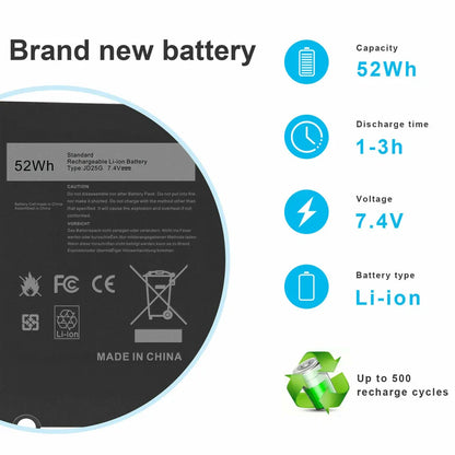 DELL 0DRRP DIN02 P54G JD25G 90V7W JHXPY - JD25G Genuine Original Laptop Notebook Battery ( 1 Yr Warranty )