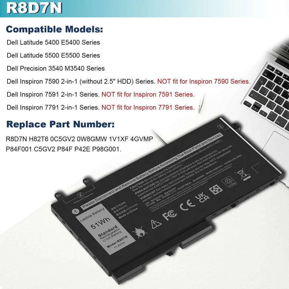 DELL R8D7N  - R8D7N Genuine Original  Laptop Notebook Battery( 1 Yr Warranty )