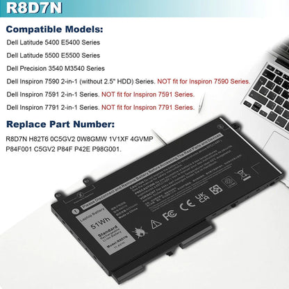 DELL R8D7N  - R8D7N Genuine Original  Laptop Notebook Battery( 1 Yr Warranty )
