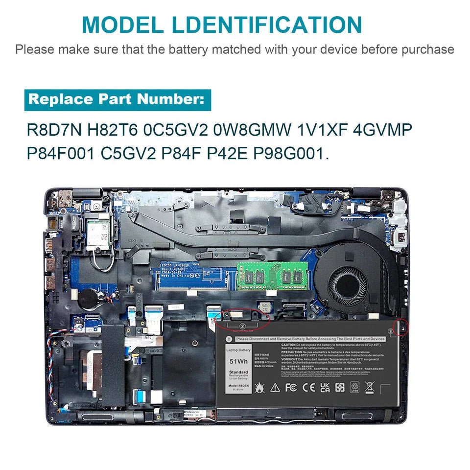 DELL R8D7N  - R8D7N Genuine Original  Laptop Notebook Battery( 1 Yr Warranty )