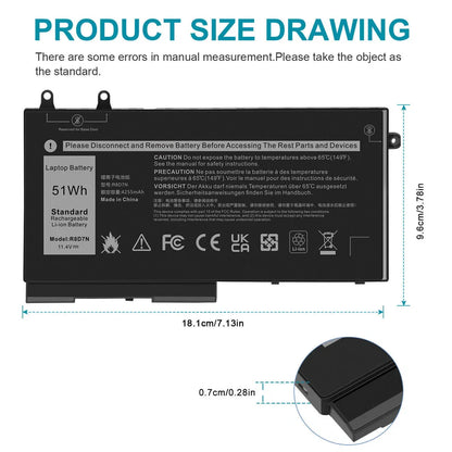 DELL R8D7N  - R8D7N Genuine Original  Laptop Notebook Battery( 1 Yr Warranty )