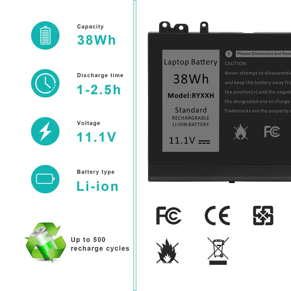DELL LATITUDE 5550 - RYXXH Genuine Original Laptop Notebook Battery ( 1 Yr Warranty )