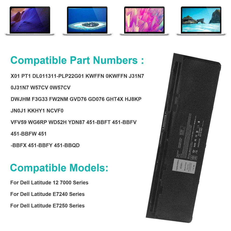 DELL Latitude E7240 - WD52H Genuine Original Laptop Notebook Battery ( 1 Yr Warranty )