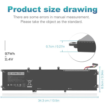 DELL 451-BBYB	 0GPM03	 24W5KP B07DG1TZ4P	 B07GVPFFHT	 B0768CM848 3ICP7/74/64	   - 6GTPY Genuine Original  Laptop Notebook Battery ( 1 Yr Warranty )