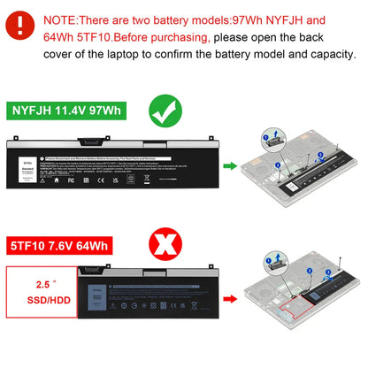 DELL Precision 7740 – NYFJH Genuine Original Laptop Notebook Battery ( 1 Yr Warranty )