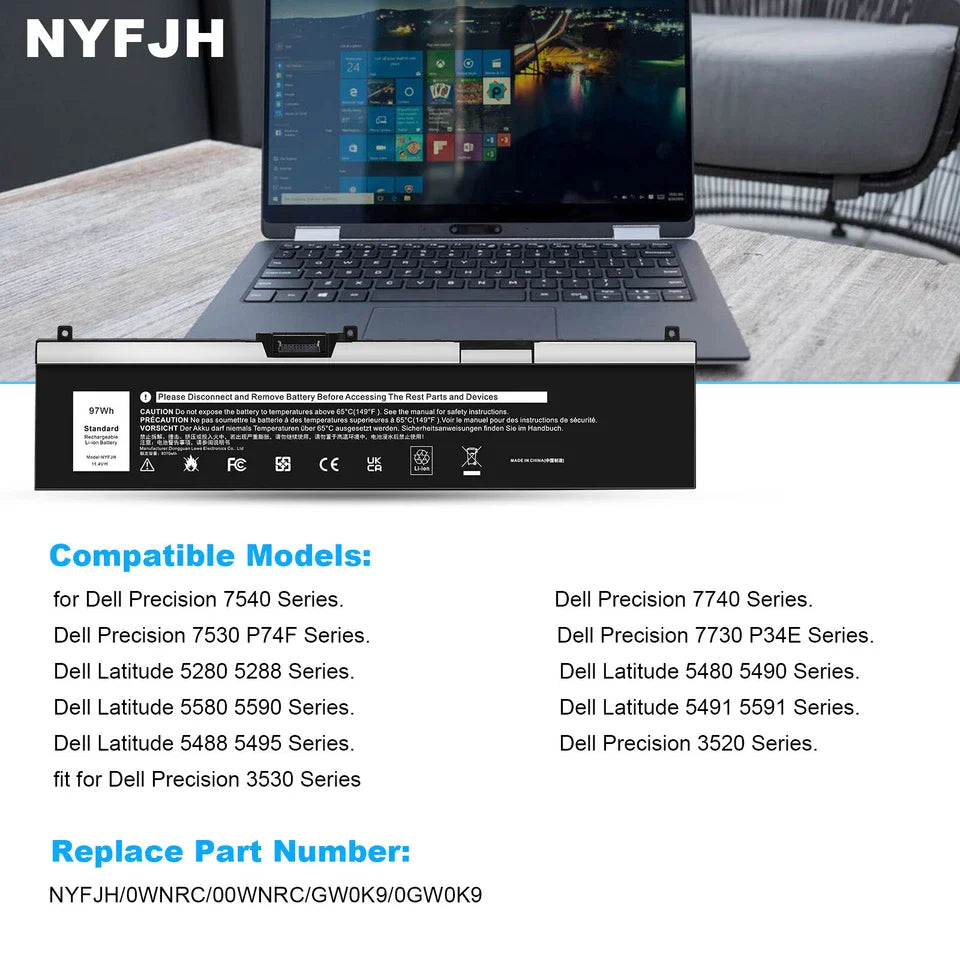 DELL Precision 7530 – NYFJH Genuine Original Laptop Notebook Battery ( 1 Yr Warranty )