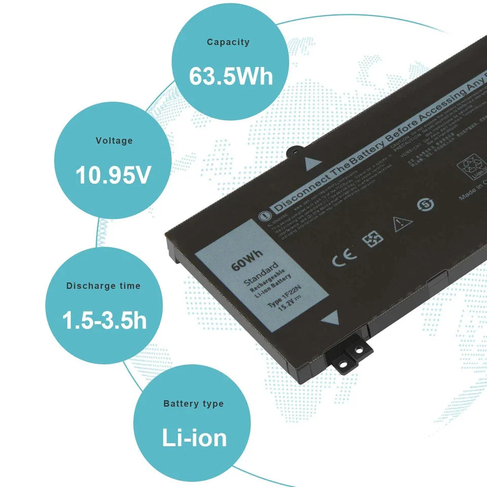 DELL XRGXX 1F22N 06YV0V 0JJPFK K69WH – 1F22N Genuine Original Laptop Notebook Battery ( 1 Yr Warranty )