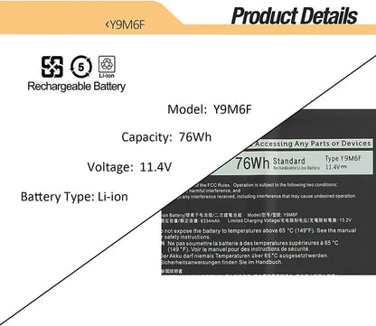 DELL P87F Y9M6F P41E 08K84V - Y9M6F Genuine Original Laptop Notebook Battery ( 1 Yr Warranty )