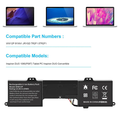 DELL Inspiron DUO Convertible - WW12P Genuine Original Laptop Notebook Battery ( 1 Yr Warranty )