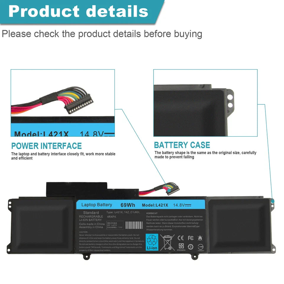 DELL XPS L421x Series - 4RXFK Genuine Original Laptop Notebook Battery ( 1 Yr Warranty )