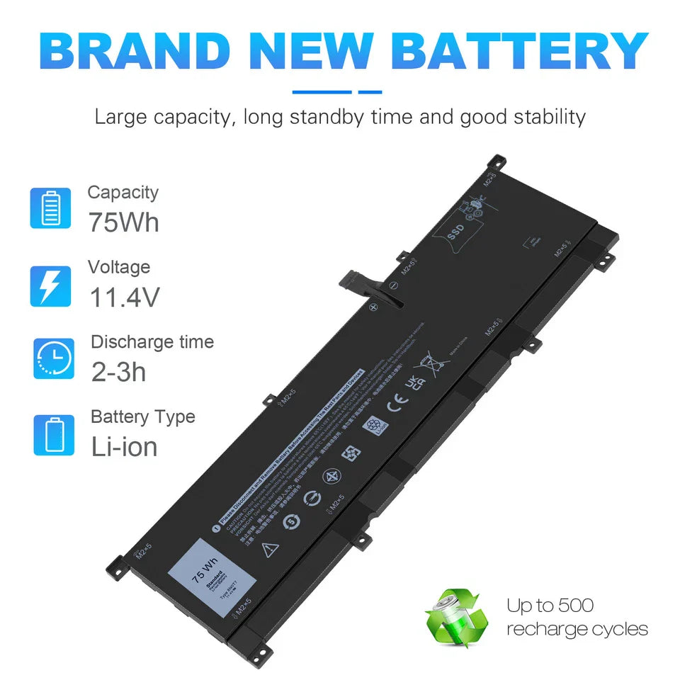 DELL FW8KR 0TMFYT TMFYT 8N0T7 P73F P73F001 - 8N0T7 Genuine Original Laptop Notebook Battery ( 1 Yr Warranty )