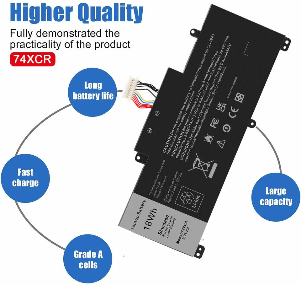 DELL X1M2Y 74XCR 074XCR - 74XCR Genuine Original Laptop Notebook Battery ( 1 Yr Warranty )