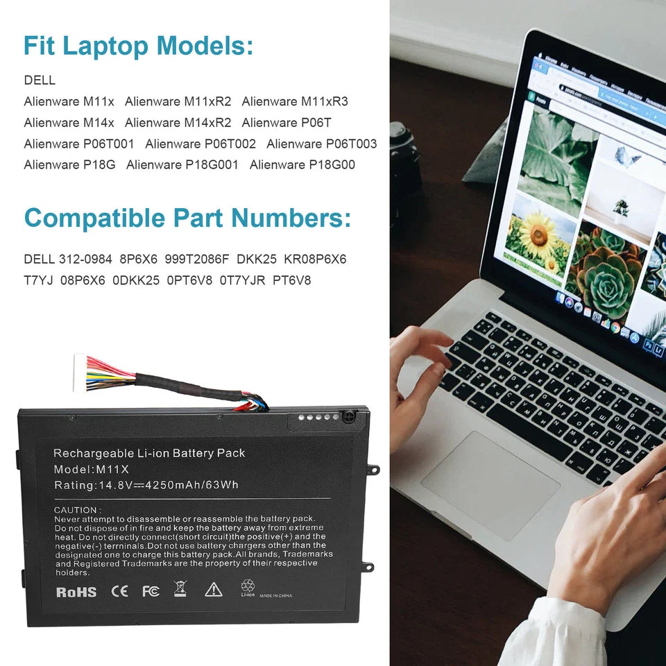 DELL Alienware P06T001 - PT6V8 Genuine Original Laptop Notebook Battery ( 1 Yr Warranty )