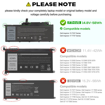 DELL Inspiron 7737 - F7HVR Genuine Original  Laptop Notebook Battery ( 1 Yr Warranty )