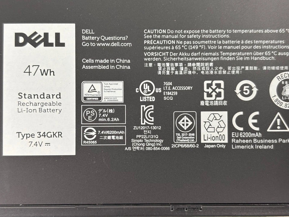 DELL 34GKR - 34GKR Genuine Original Laptop Notebook Battery (1 Yr Warranty)