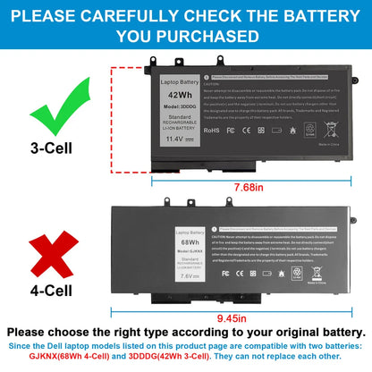 DELL Latitude 5591 - 3DDDG Genuine Original  Laptop Notebook Battery ( 1 Yr Warranty )