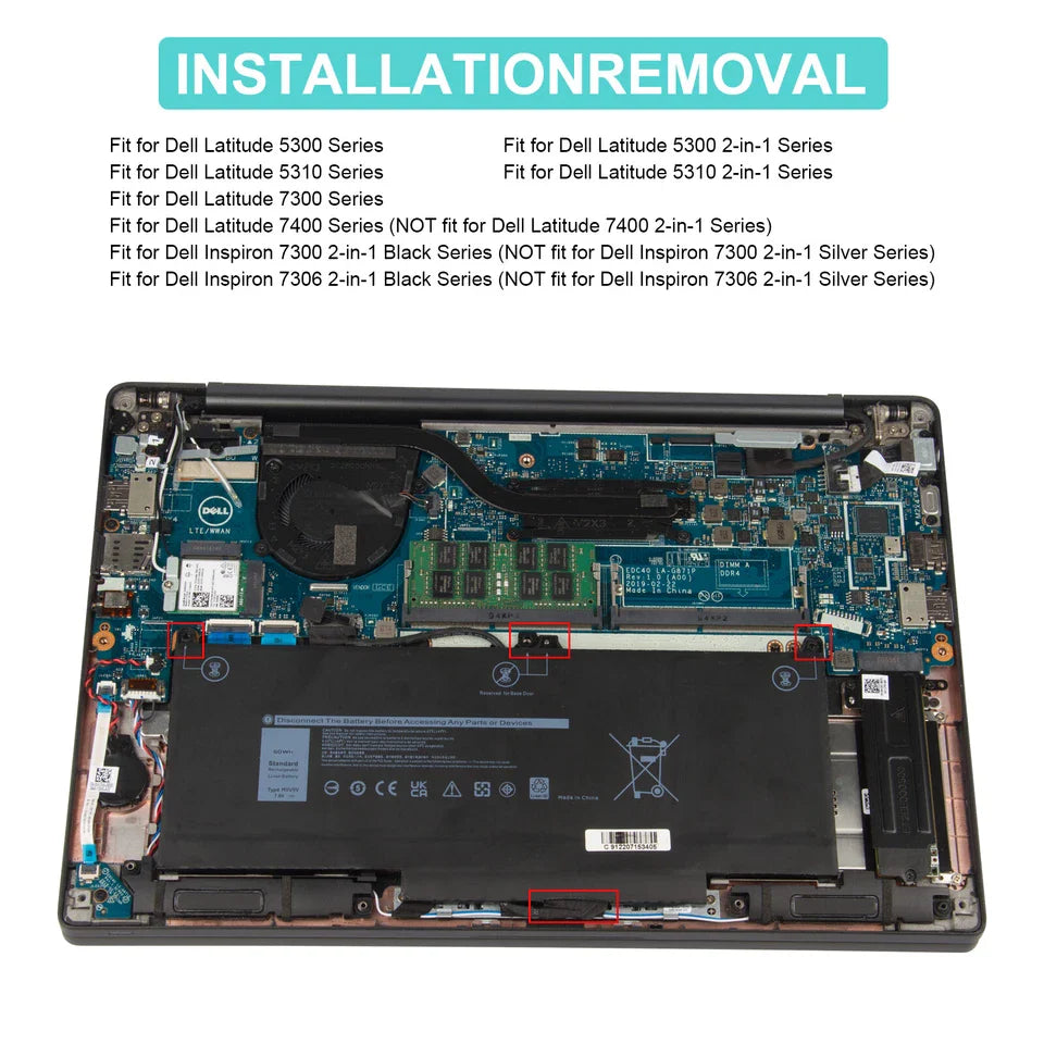 DELL LATITUDE 7300 - MXV9V Genuine Original  Laptop Notebook Battery ( 1 Yr Warranty )