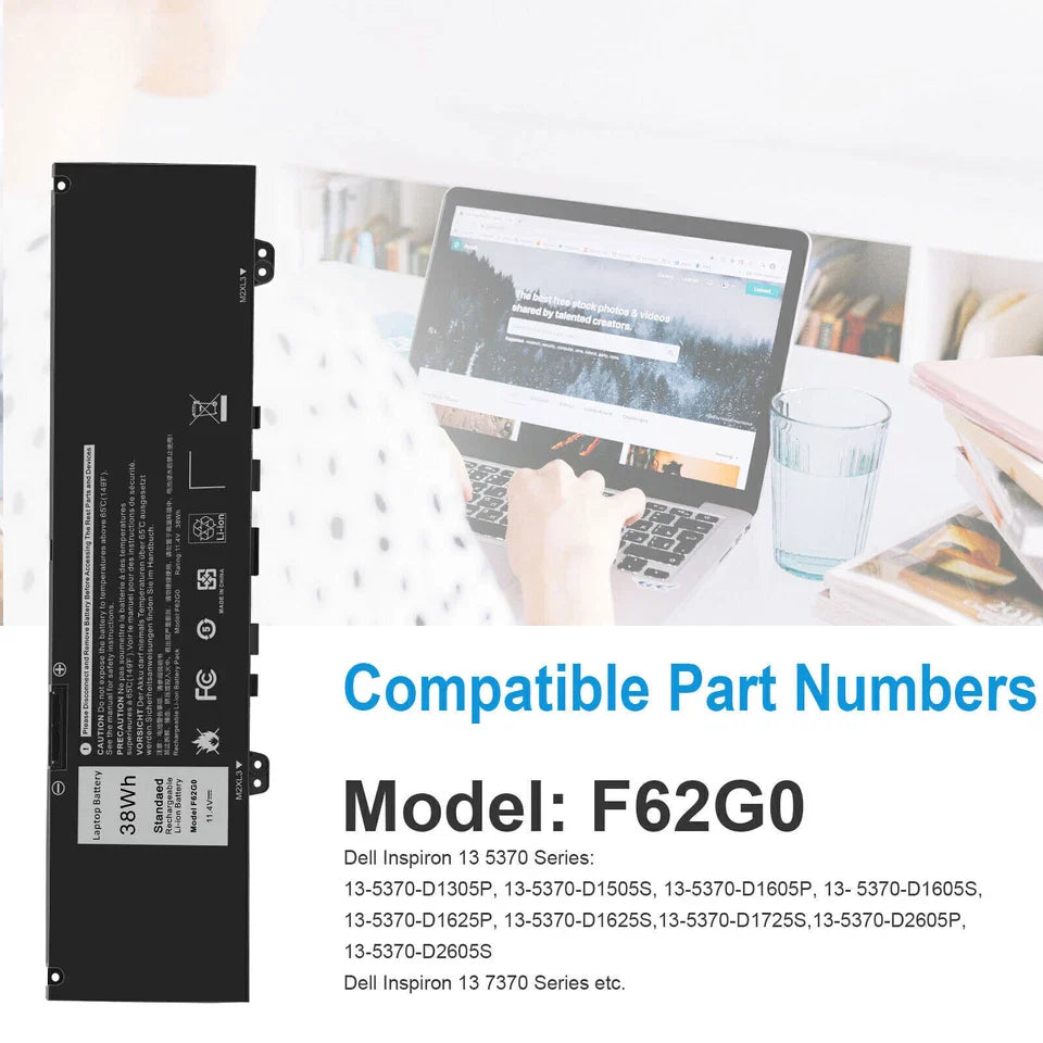 DELL P87G001 F62G0 P83G RPJC3 P83G001 39DY5 - F62G0 Genuine Original Laptop Notebook Battery ( 1 Yr Warranty )