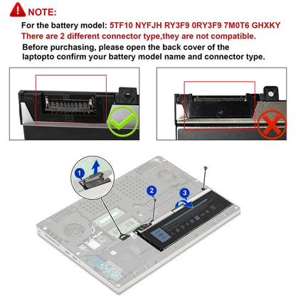 DELL 5TF10 – 5TF10 Genuine Original Laptop Notebook Battery( 1 Yr Warranty )