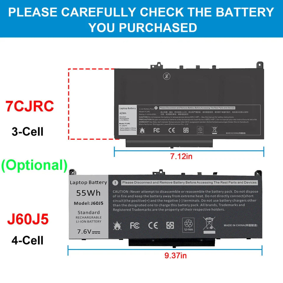 DELL LATITUDE E7270 – J60J5 Genuine Original Laptop Notebook Battery ( 1 Yr Warranty )