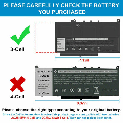 DELL Latitude 12 E7270 - 7CJRC Genuine Original Laptop Notebook Battery ( 1 Yr Warranty )