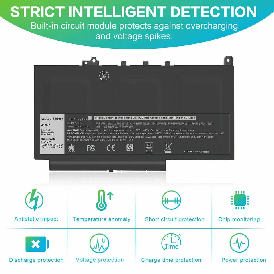 DELL Latitude 12 E7270 - 7CJRC Genuine Original Laptop Notebook Battery ( 1 Yr Warranty )