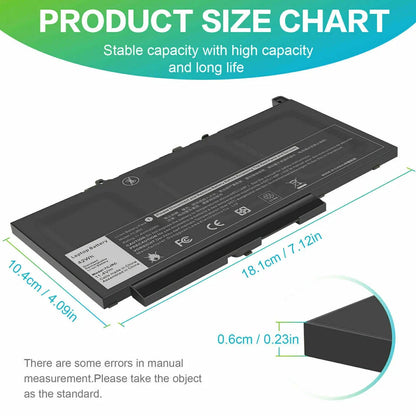 DELL Latitude 12 E7270 - 7CJRC Genuine Original Laptop Notebook Battery ( 1 Yr Warranty )