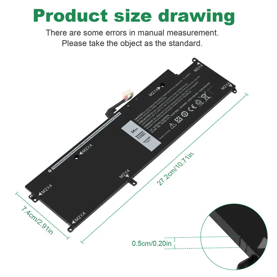 DELL WY7CG 0WY7CG 0MH25J CV4PN- XCNR3 Genuine Original Laptop Notebook Battery ( 1 Yr Warranty )