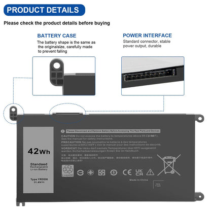 DELL P78F P78F001 P85F P85F001 P88F P88F001 P89G007 
- YRDD6 Genuine Original Laptop Notebook Battery( 1 Yr Warranty )