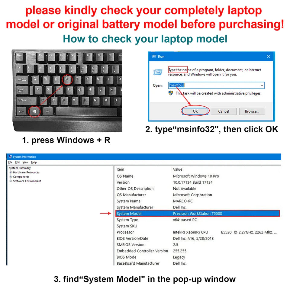 DELL Vostro P52F - M5Y1K Genuine Original Laptop Notebook Battery ( 1 Yr Warranty )