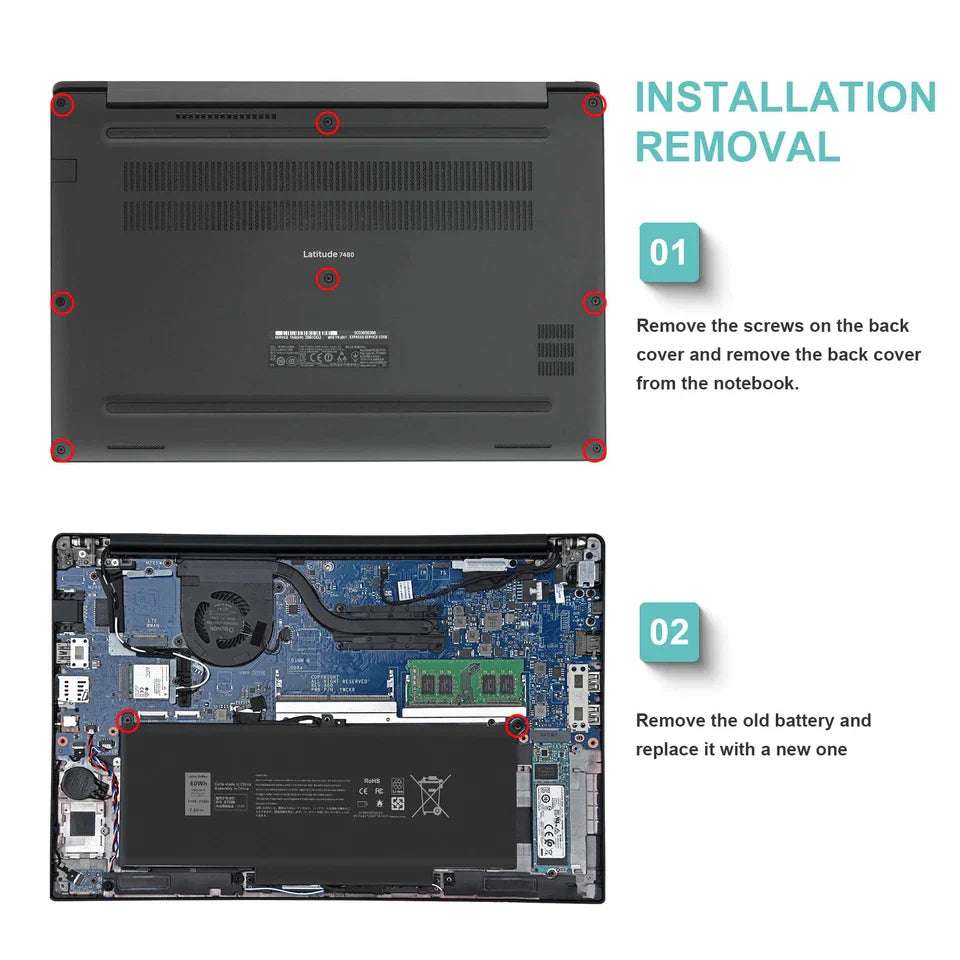 DELL Latitude 7480 - F3YGT Genuine Original  Laptop Notebook Battery ( 1 Yr Warranty )
