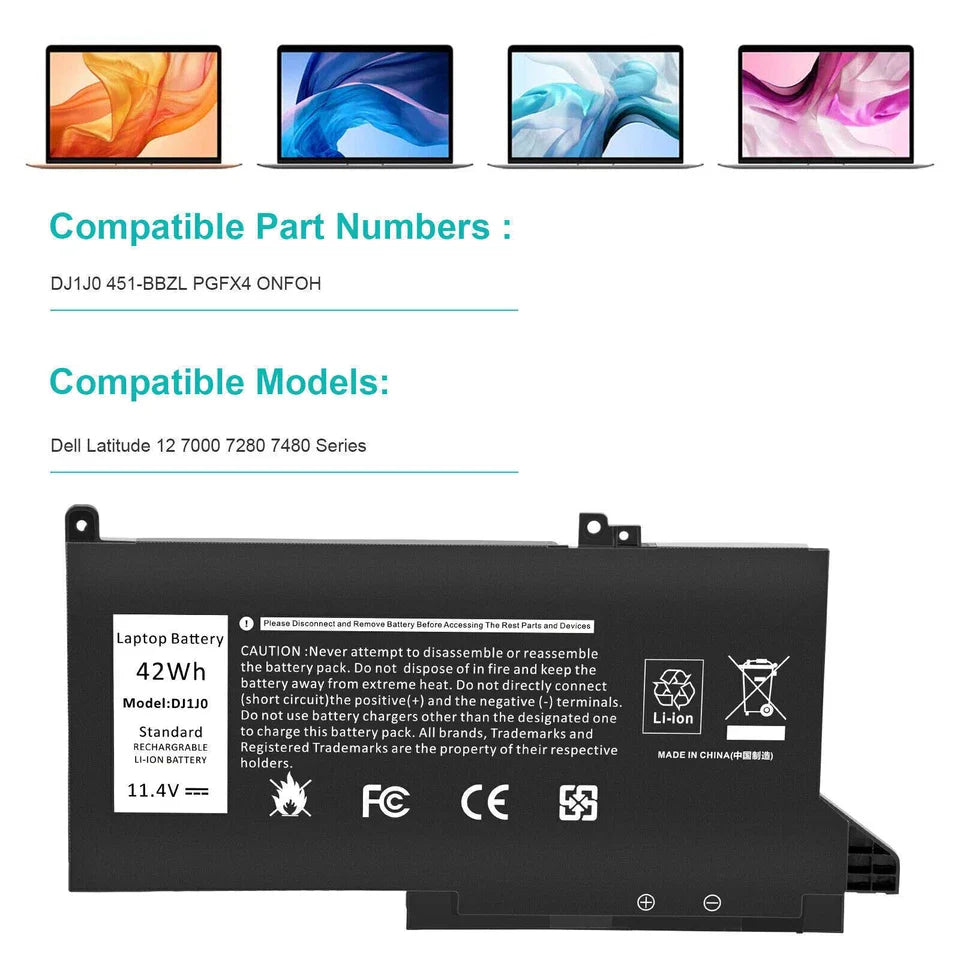 DELL Latitude 7390 - DJ1J0 Genuine Original Laptop Notebook Battery ( 1 Yr Warranty )