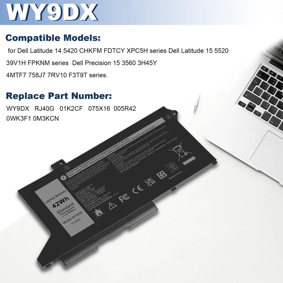 DELL WY9DX 005R42 0WK3F1 - WY9DX Genuine Original Laptop Notebook Battery ( 1 Yr Warranty )