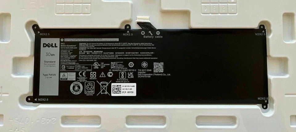 DELL 7VKV9 9TV5X 0V55D0 T02H T02H001 07VKV9 - 7VKV9 Genuine Original Laptop Notebook Battery ( 1 Yr Warranty )